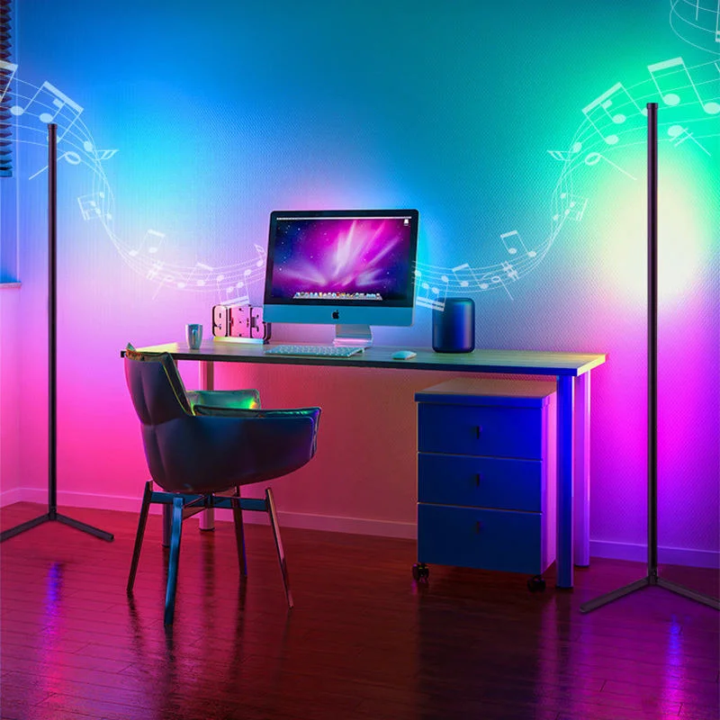 Modern Home Decorative RGB Remote Control LED Floor Standing Bedroom Lamp Corner Light