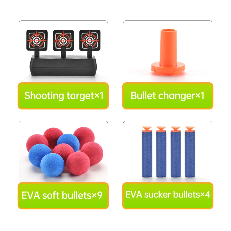 Amazon Hot Sale 2in1 Dinosaur Gun Shoots EVA Soft Balls & Foam Darts Dinosaur Soft Air Gun Shooting Game Power Air Toy Guns Boys Soft Air Gun