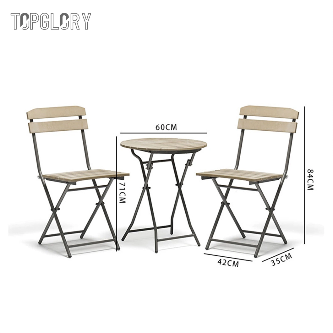 Conjunto de móveis de pátio resistentes ao chinês Folding para exterior conversa casual Mesa e cadeira