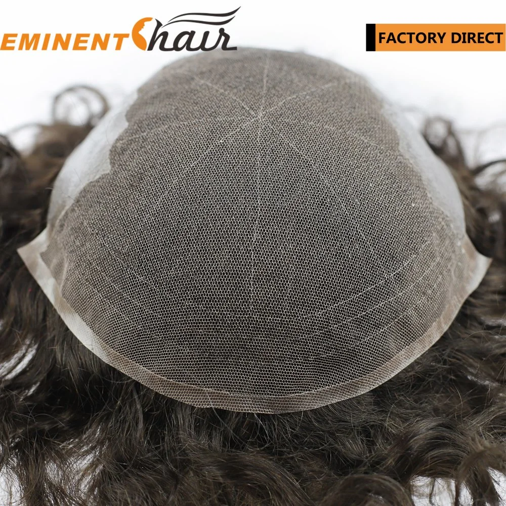 Human Hair Lace with PU Sides and Back Men's Toupee