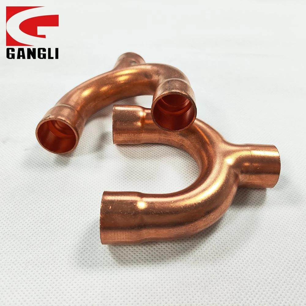 Import From China Air Conditioner Hydraulic Pipe Parts Copper Y-Shaped Tee Manufacture for Midea, Daikin, Gree, LG and So on