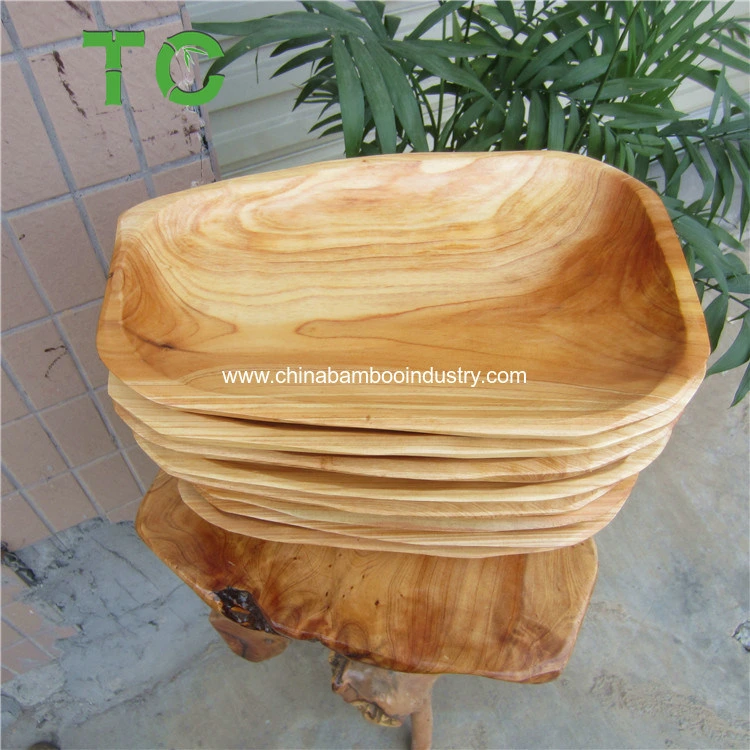 Цена дешевая древесина Коренная корзина Корзина фруктов Коренная резная чаша Чаша для фруктовых корзин Bamboo