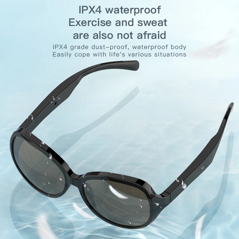 Bluetooth 5.0 Protocol 220mAh IP67 Waterproof Nylon Lens Bluetooth Glasses