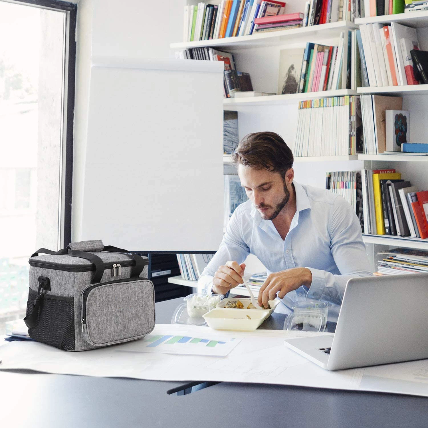 Bolsa grande para el almuerzo Caja aislada nevera suave Bolso para Hombres adultos mujeres