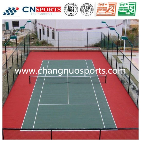 Silicon PU Upgraded Acrylic Coating Rubber Sports Flooring for Cushion Tennis Court