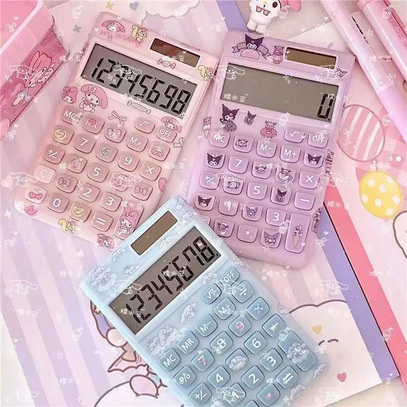 Sanrio Sanrio My Melody Kuromi Cinnamoroll Sticker DIY Kawaii Scientific Function Calculator School Students Arithmetic Exam Calculator
