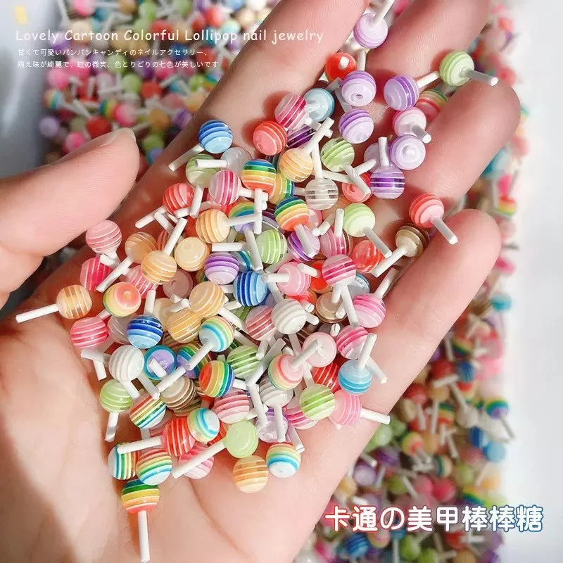 Color Cartoon 3D Simulation Magic Candy Manicure Acrylic Rhinestones Nail Art Accessories