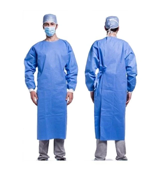 Ropa de hospital batas de paciente Spunbond PP bata quirúrgica desechable