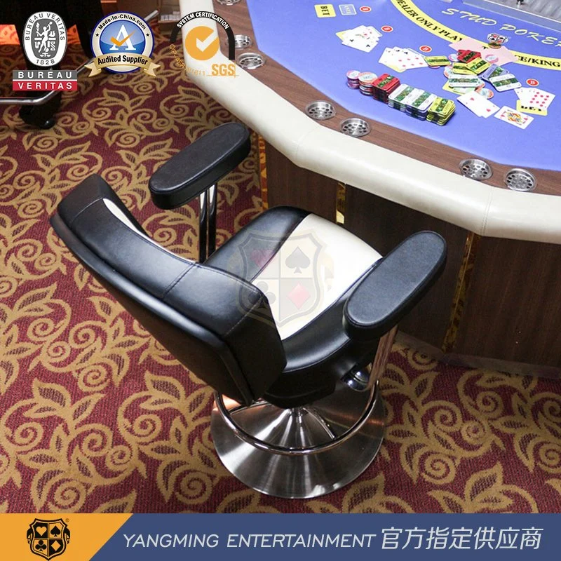 Hotel Club Customized High-Leg Stainless Steel Base Rotating Lift Bar Chair Dealer Chair Ym-Dk05