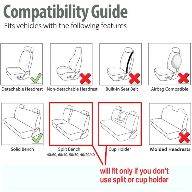 China transpirable del asiento del coche cubre apenas juego completo