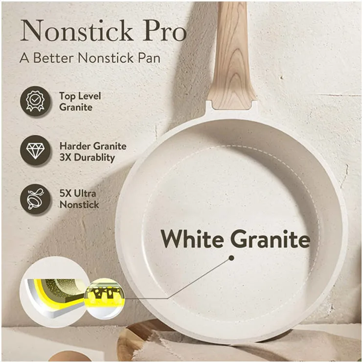 Granito branco Nonstick tachos e utensílios de cozinha Conjunto de panelas definido