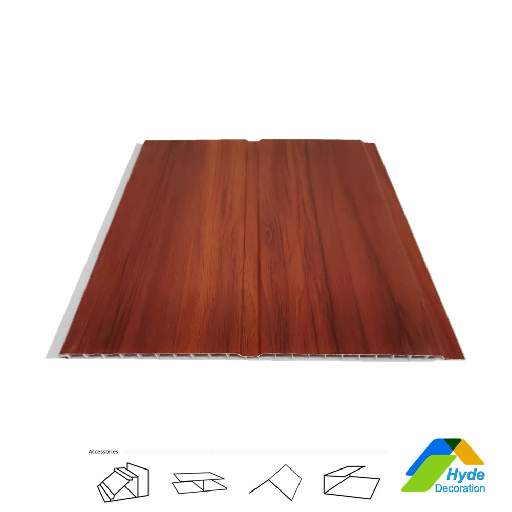 Tablilla PVC en la ranura y lengüeta Madera Laminada de PVC paneles de pared techo diseño