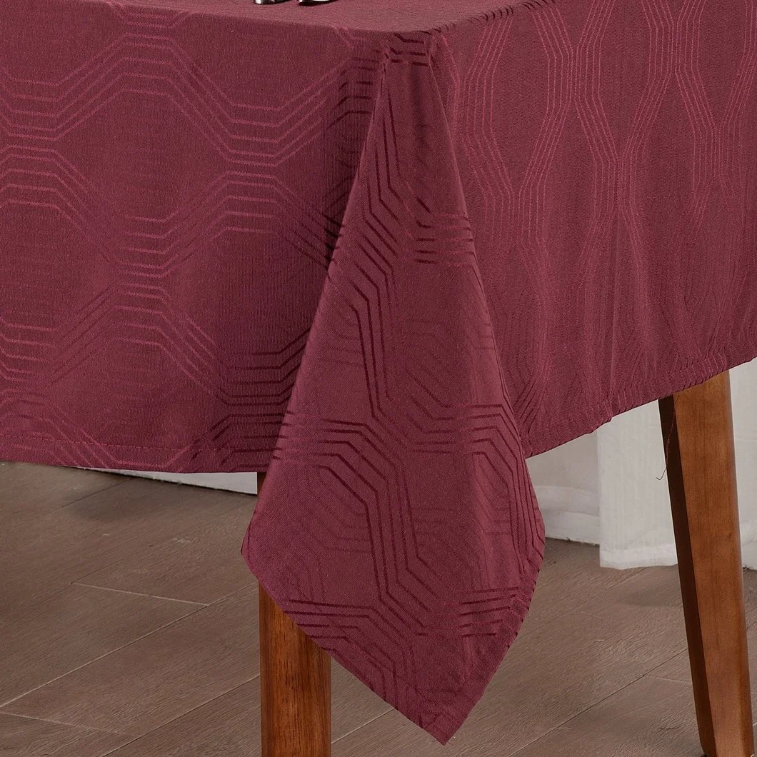 Factory Hot Sale Polyester Cotton Yarn Dyed Jacquard Tablecloth Table cloth