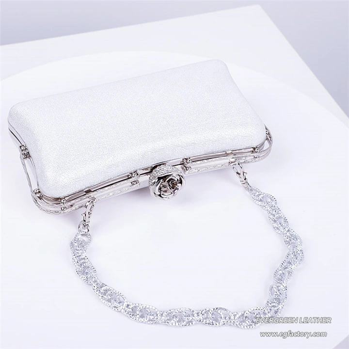 White Simple Fashion Lady Purse Evening Clutch Bag for Party Outside Eb1029