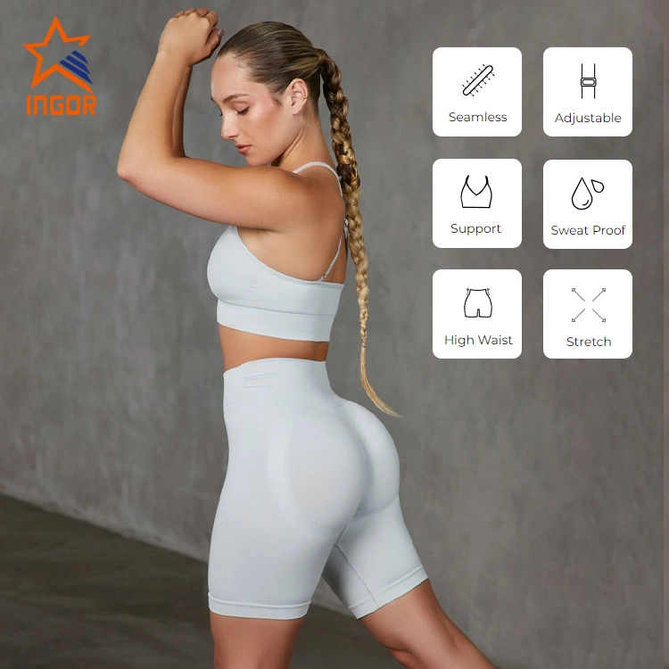 Treino de fitness do sutiã de desporto sem costuras Ingorsports Custom Activewear para mulher Desgaste