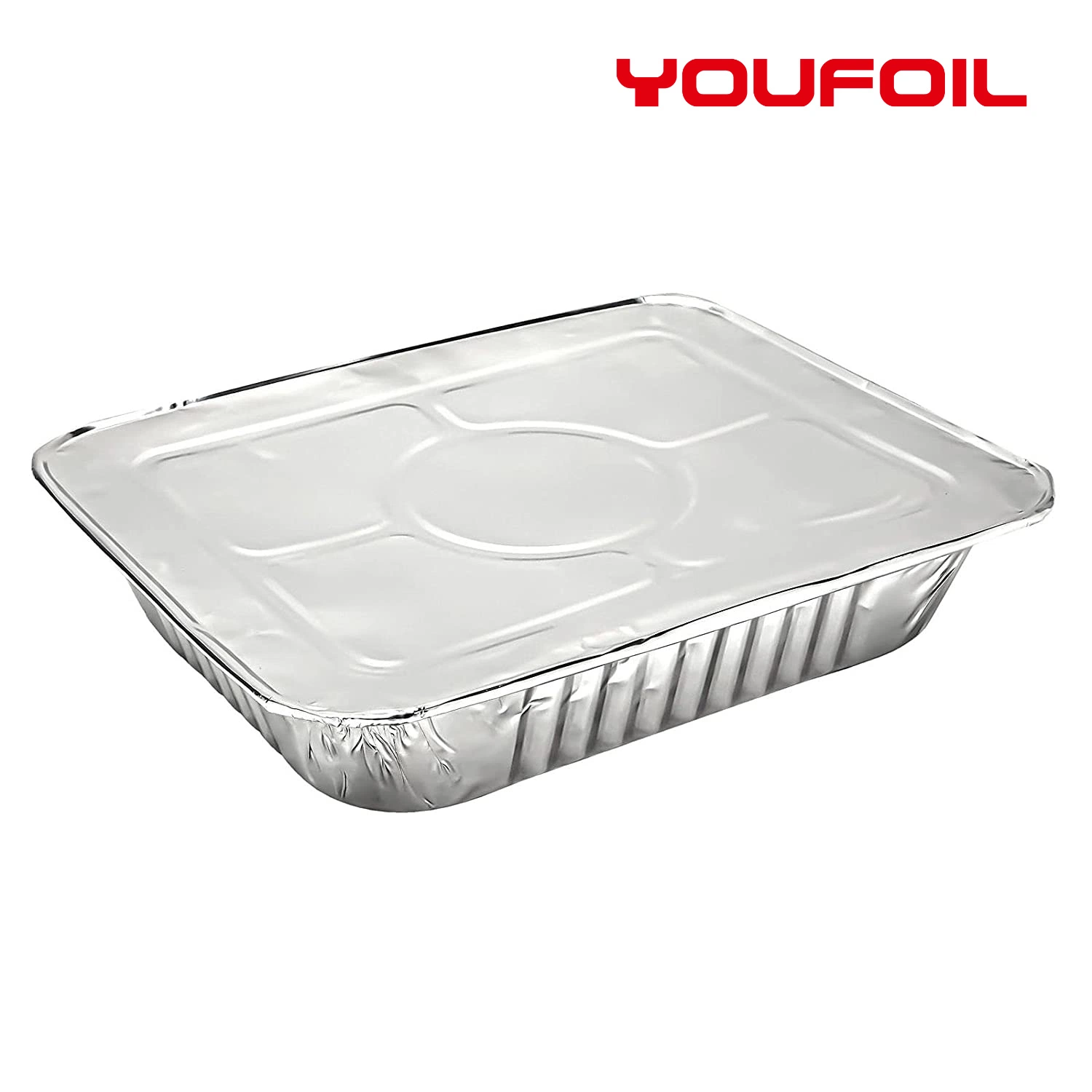 Hogar Grado de alimento Barbacoa desechable de aluminio Foil de contenedor de alimentos con Tapa