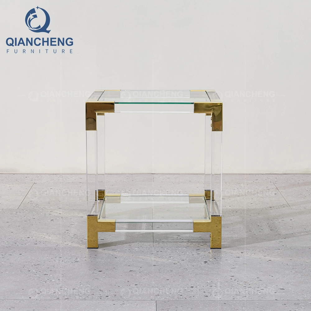 Foshan Wholesale/Supplier Luxury European Style Furniture Sofa Acrylic Glass Sidetable