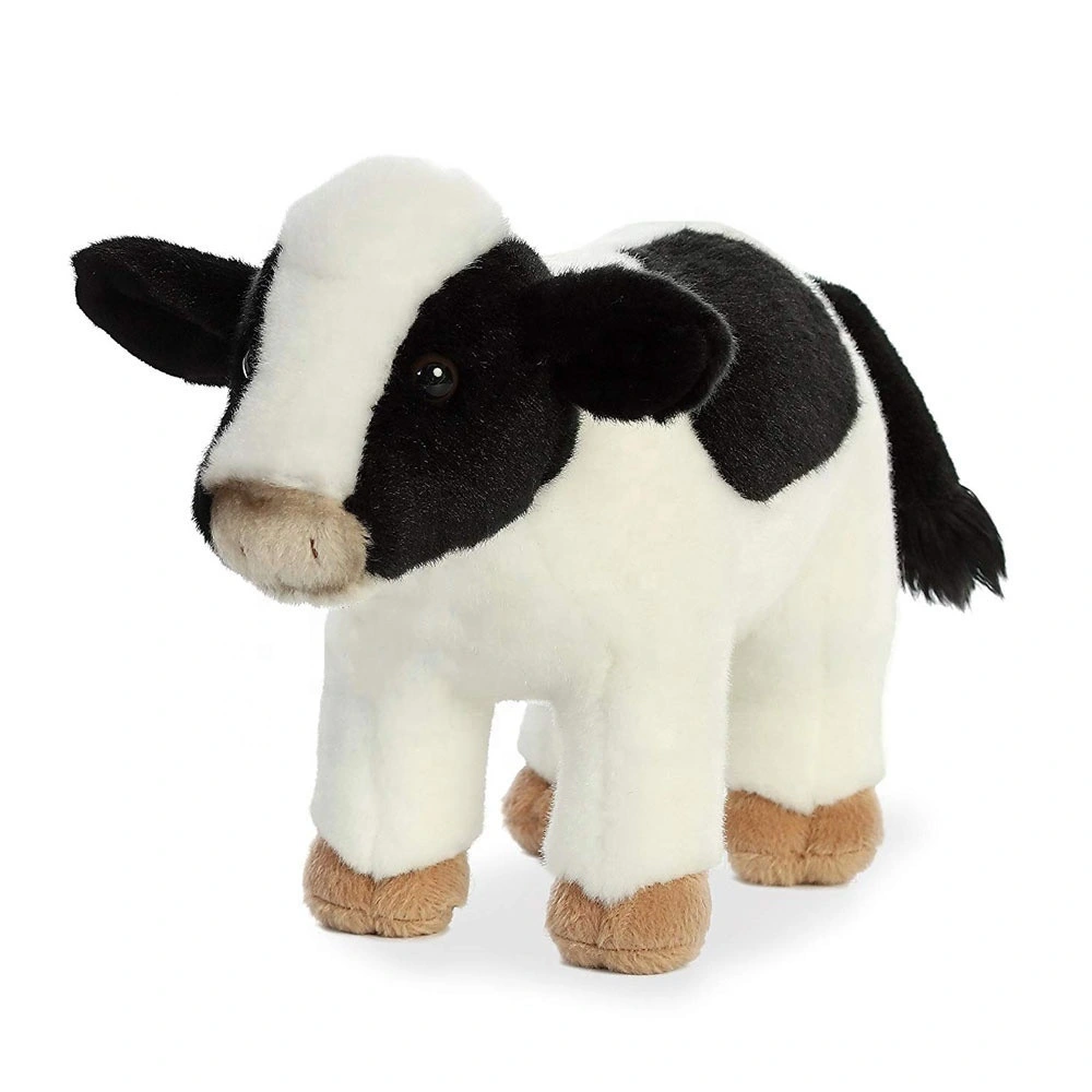 Black Cow Standing Plush Stuffed White & Black