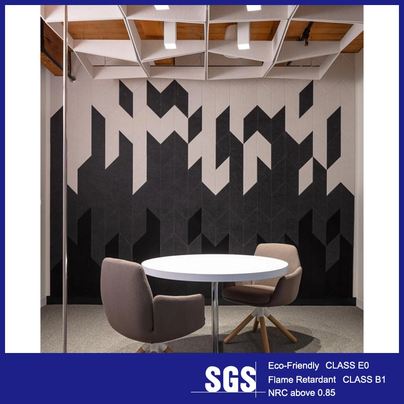 Interior Polyester Fiber Wallboard Covering Silk /Leather Surface Decorative 3D Fluted Wall Panel