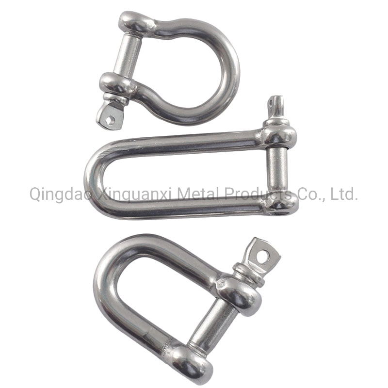 Stainless Steel M6 Screw Shackle Chain Shackle Bow Shackle Heavy Duty Screw Pin Shackle for Anchor