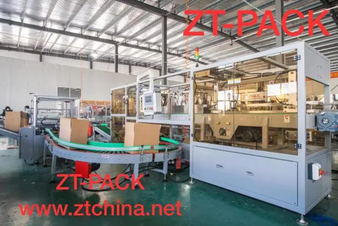 Plastic Bottle Drop Down Free Down System Carton Packer Case Packing Machine