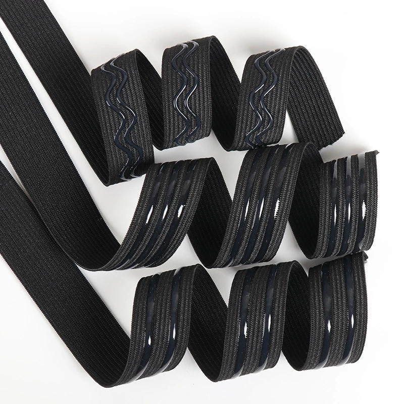 Umweltfreundlich Lager Rutschfeste Strickmaterial Elastisches Silikon-Greifer Elastisches Silikon-Kleidungsstück Tape für Radfahren Jersey tragen
