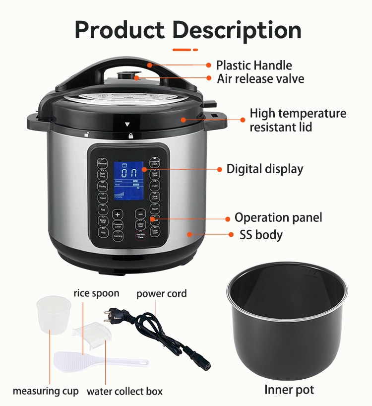 Multifunction Pressure Cooker Stainless Steel Pot Rice Cooker Non-Stick Inner Pot Electric Pressure Cookers