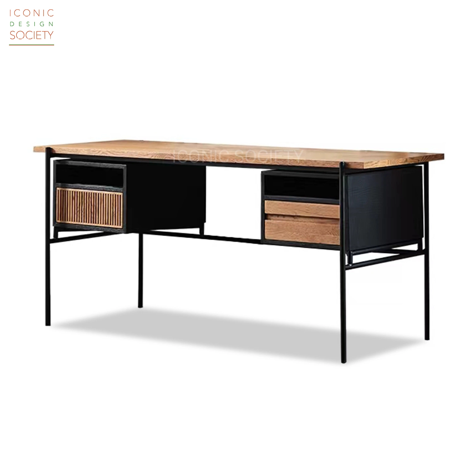 Modern Home School Furniture Living Room Furniture Office Desk Reding Table Metal Frame Wooden Computer Desk