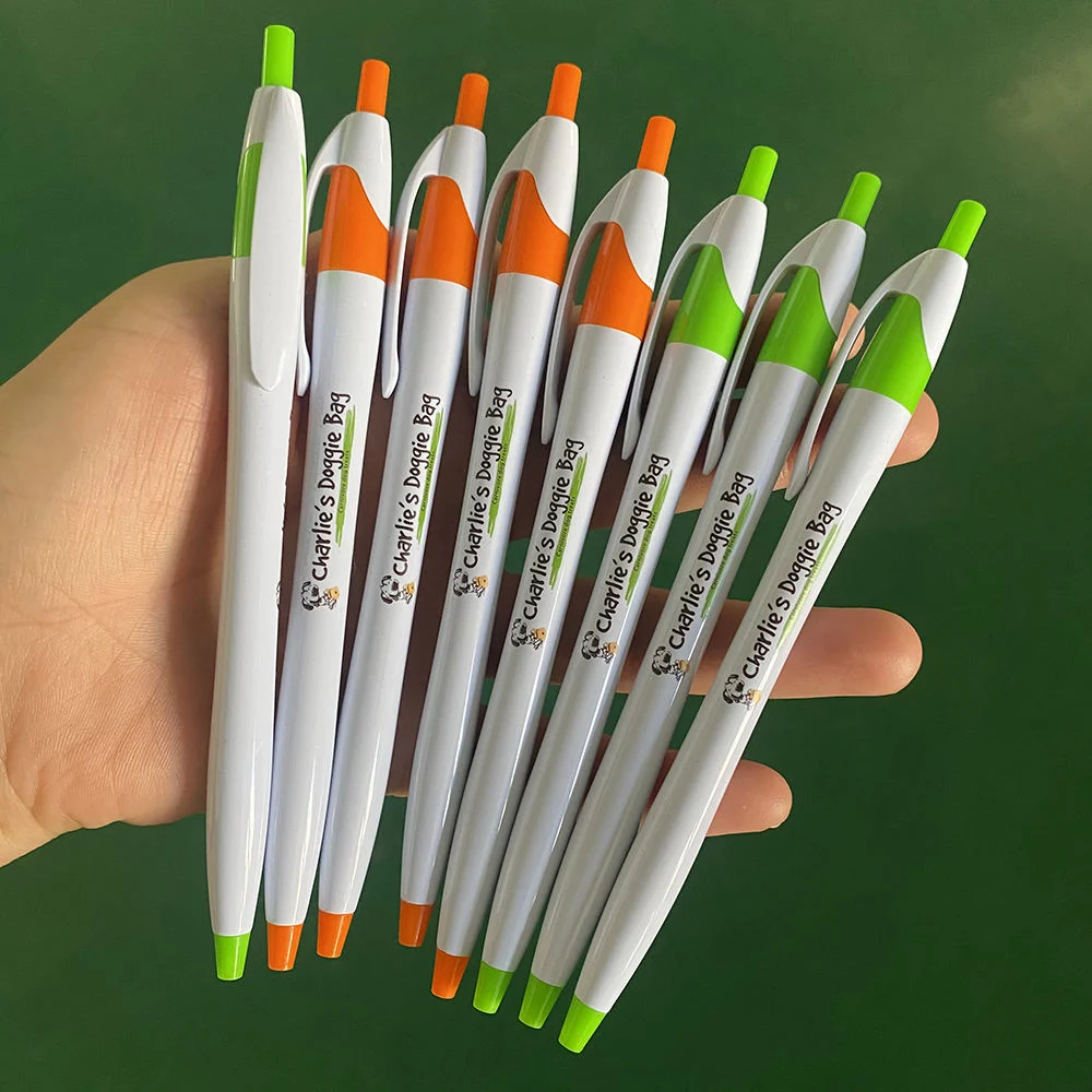 Custom promocional muy barato logotipo de naranja bolígrafo con logotipo