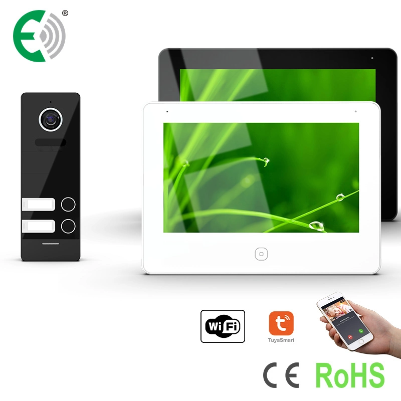 4-Wire 7"1080P WiFi Video Door Phone Intercom Kit with Night Vison Doorbell for 2 Family