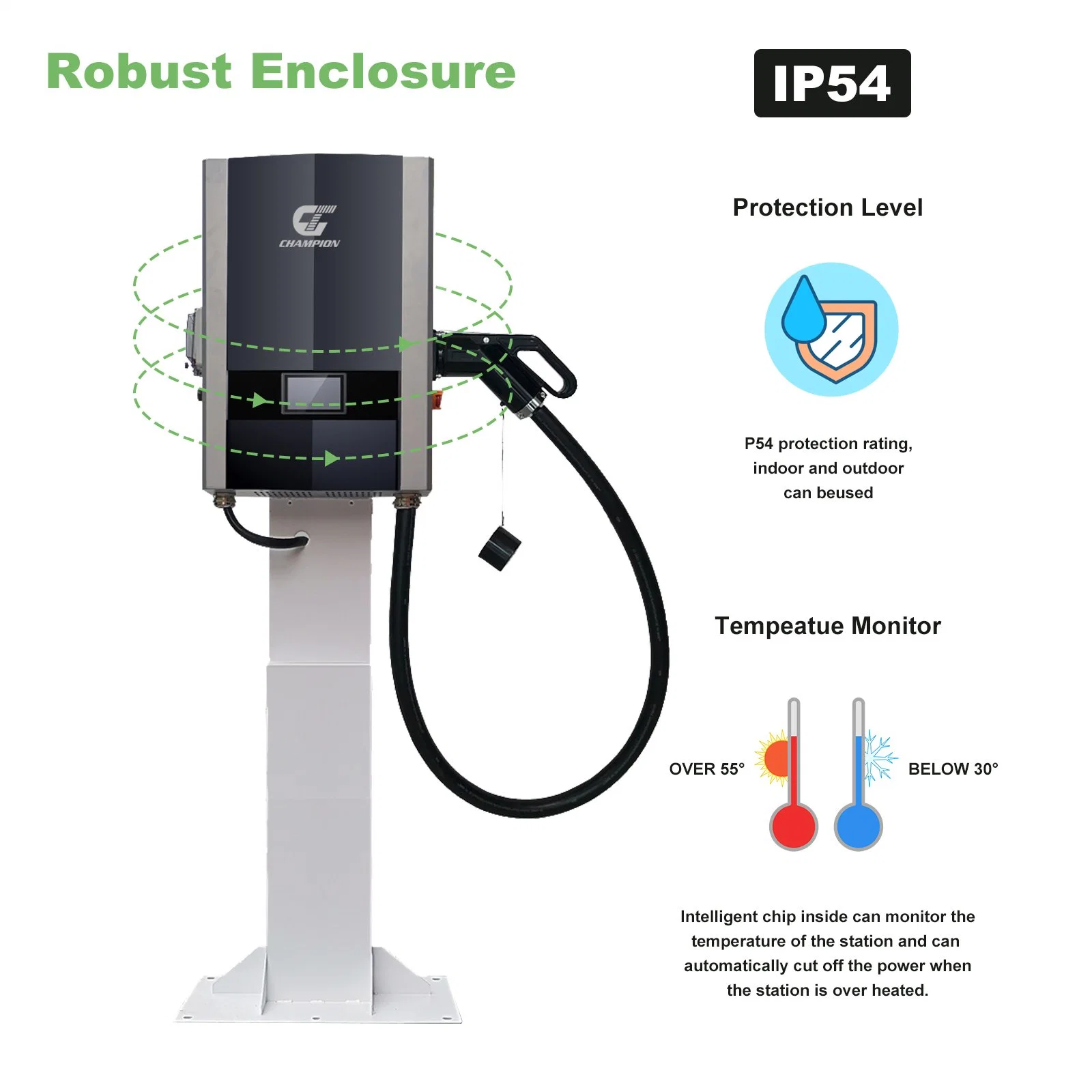 Wallbox 20kw 30kw CCS/Gbt DC Fast EV Charger Pile IP54 EV Charger with Ocpp Function