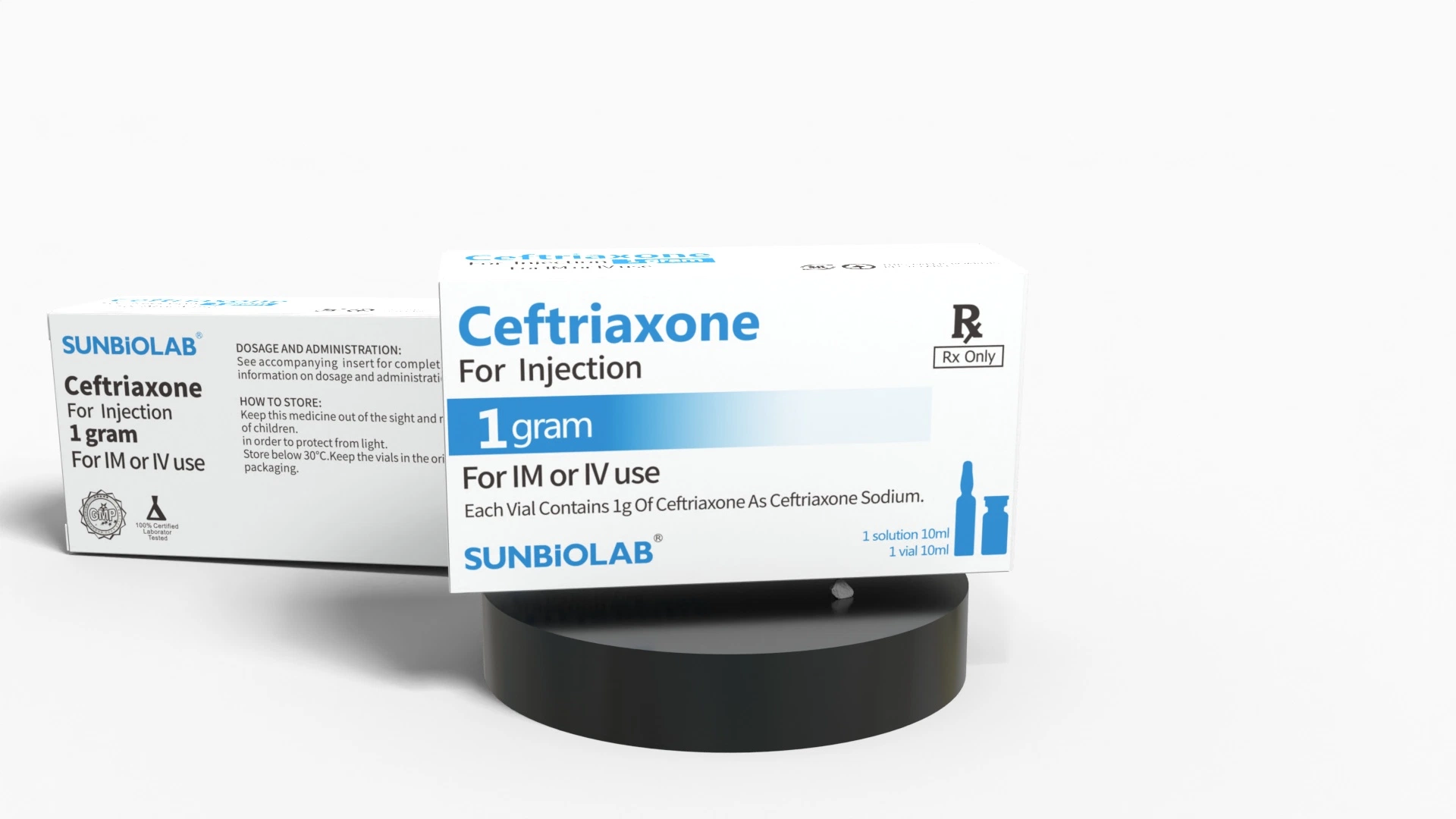 La atención de salud Ceftriaxione 1g de inyección de polvo para inyección de antibióticos medicamentos DMS Ceftriaxona sódica