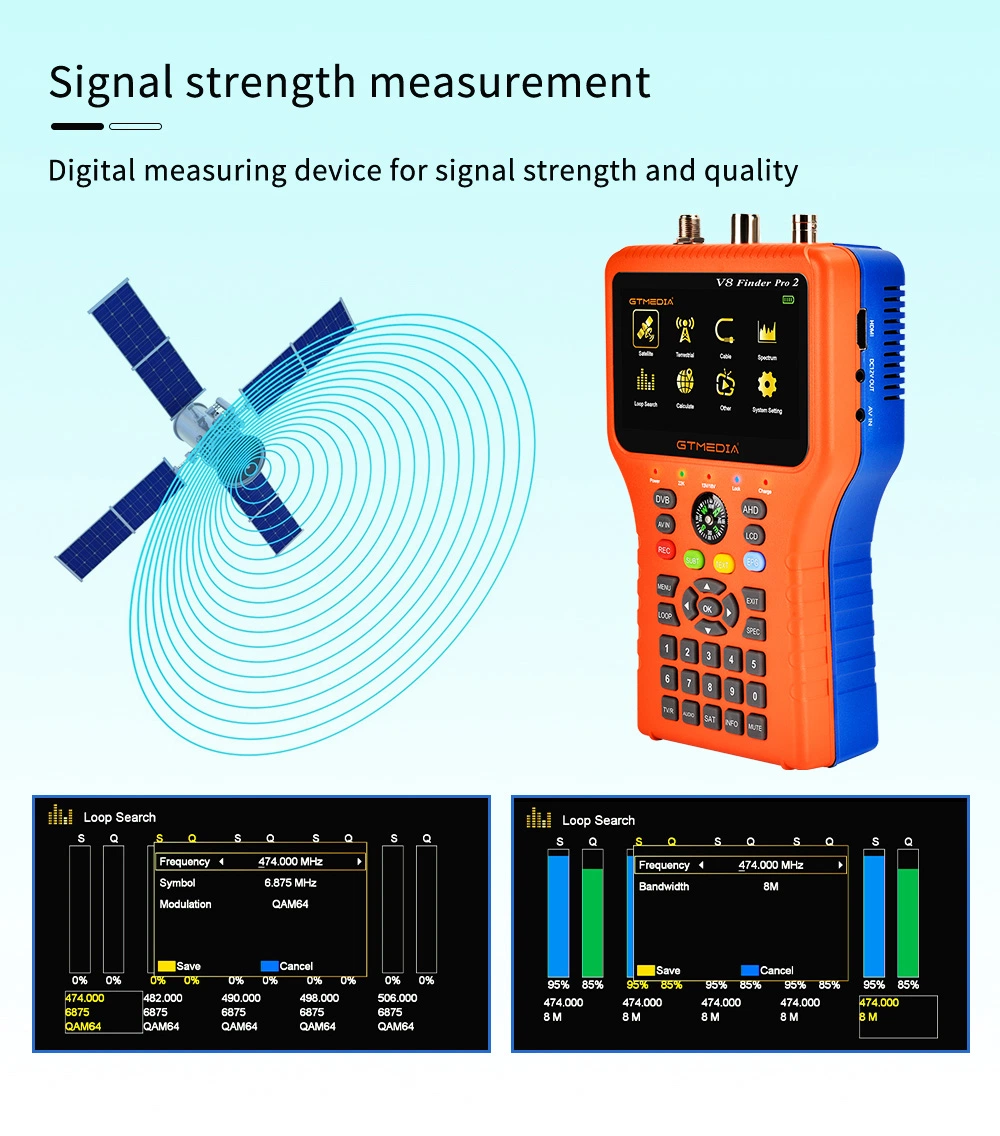 V8 Gtmedia Finder PRO 2 Satellite Finder DSPTA-C Signal Numérique par Satellite Finder