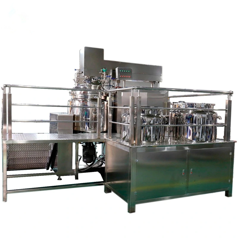 1000 Liter Cosmetics Daily Care Products Agitator Mixing Tank System with Bottom Homogenizer Industrial Vacuum Homogenizing Emulsifier Blender Kettle