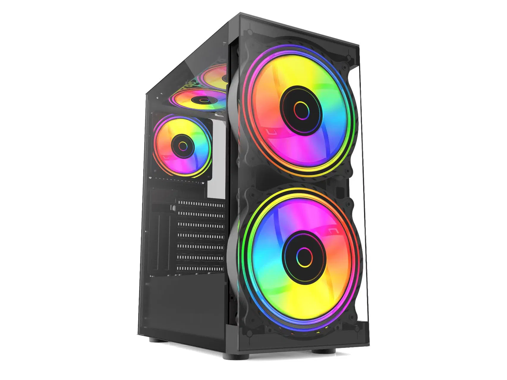 Wasserkühlung Gaming PC-Gehäuse mit gehärtetem Glas mit RGB Lüfter