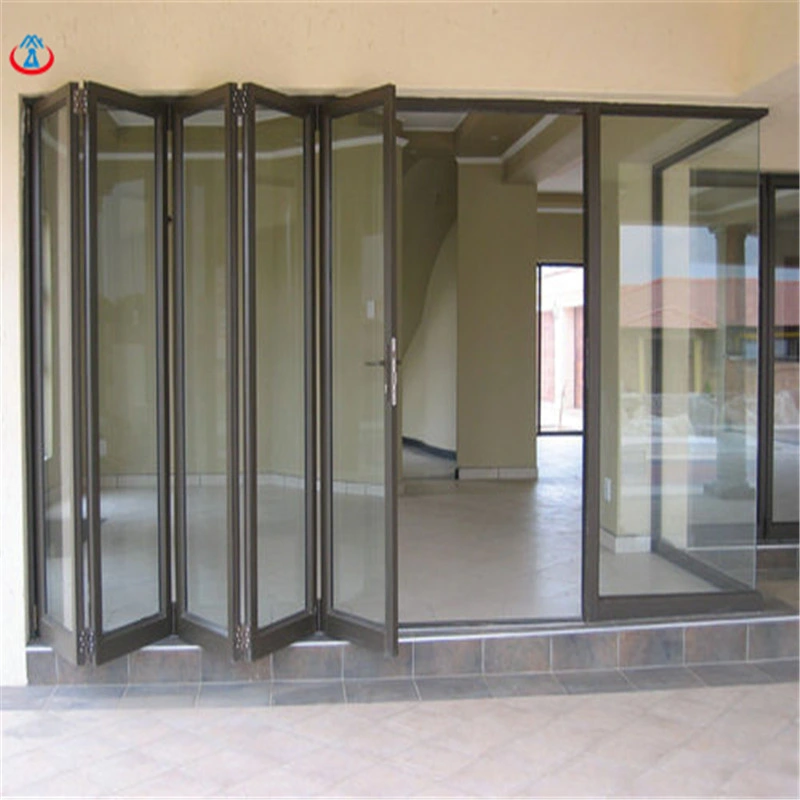 Excellent Quality Wooden Double Layer Aluminum Folding Door for House