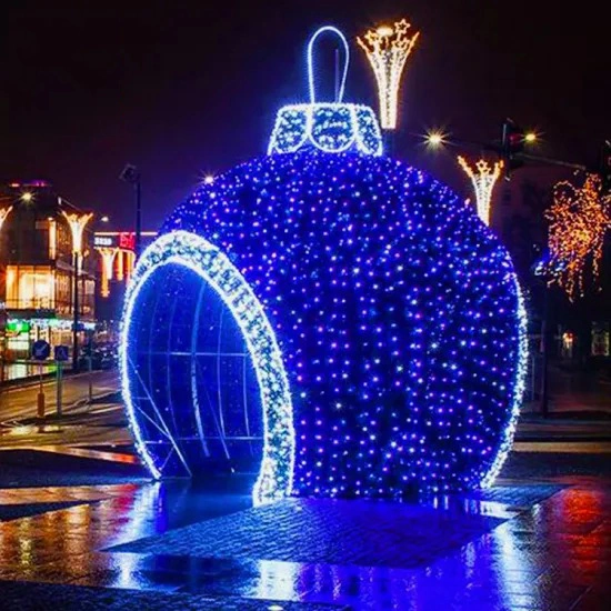 Hot Sale Giant Large Outdoor or Indoor Christmas Ball Light Decoration for Park and Shopping Mall