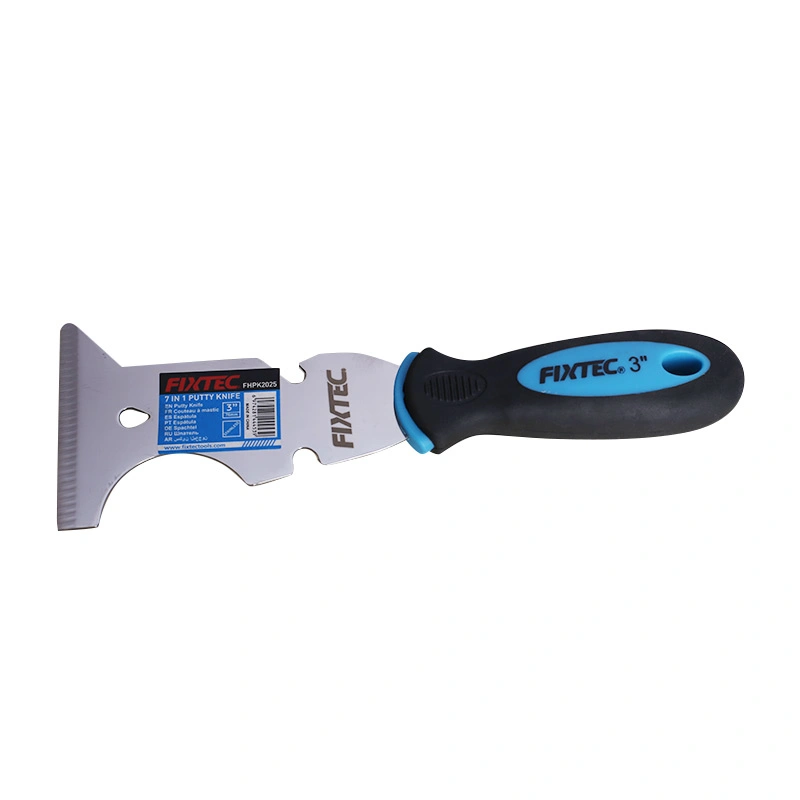 Fixtec 7 in 1 Putty Knife 3" Hand Scraper Stainless Steel Drywall Knife