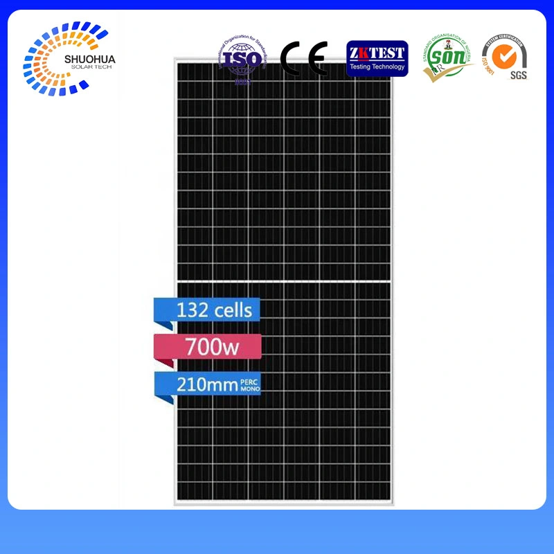 Solar Panel All Black 690W 695W 700W 132cells Mono Half Cell Solar Panel Black Frame Promotional Stock Shm685W Photovoltaic Solar Panel