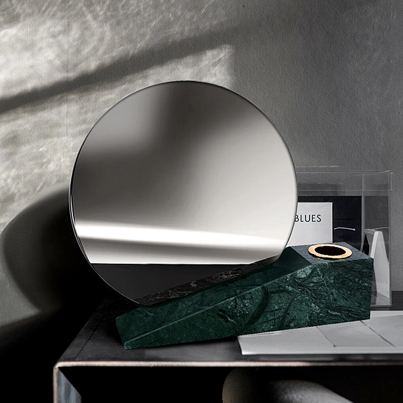 Decoración moderna decoración minimalista decoración Sala de estar Mesa Diseño geométrico Verde Espejo de mármol