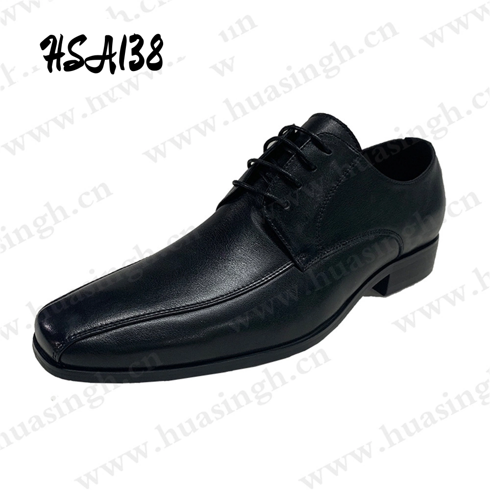 Ywq, fábrica al por mayor Premium Anti-olor Forro de cuero Negro vestido Zapato resistente Anti-Slip caucho suela exterior Daily Office Shoe Hsa138