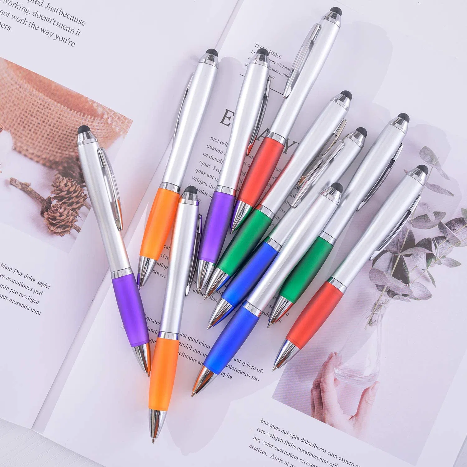 Customized Advertising Promotion 2 in 1 Touch Screens Stylus Ballpoint Pen