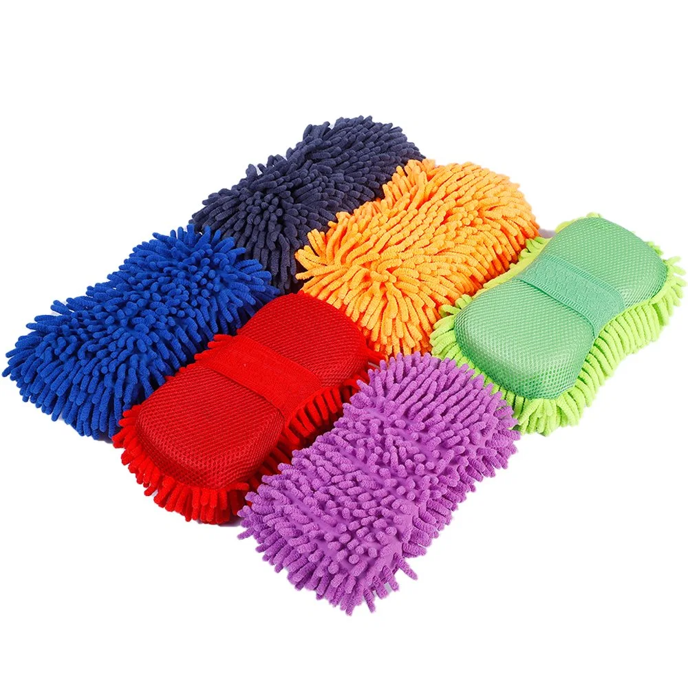 Hot Selling Super Absorbent Towel Chenille Washing Car Glove Car Protection Car Polishing Washing Detailing Coating Sponge