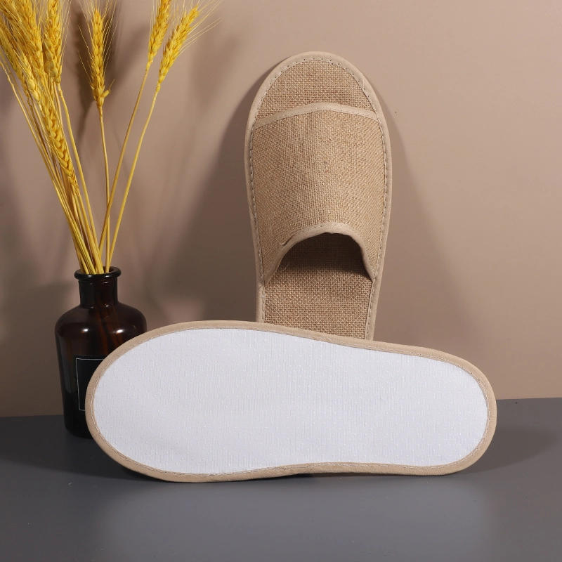 Eco Friendly Amenities Fabric Custom Open Toe Hotel Slippers