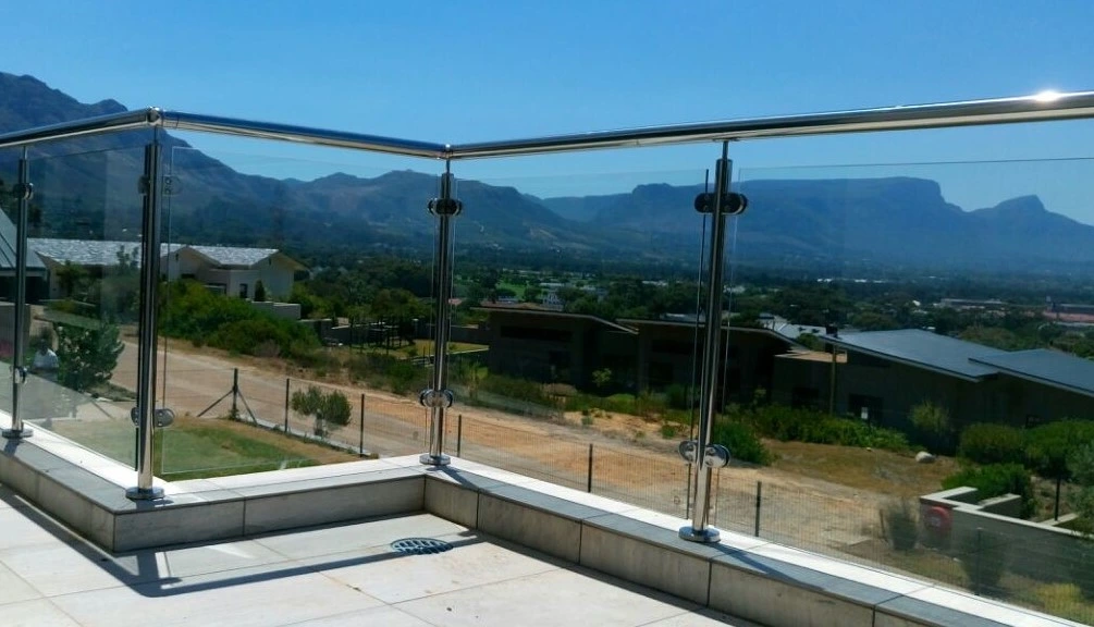 Wall Mounted / Side Mounted Glass Balustrade with Inox / Stainless Steel Post