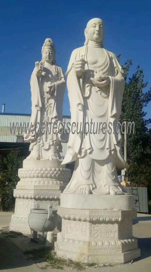 Templo tallado Piedra Grande Amitabha Estatua Marble Carving Sakyamuni Bodhisattva Escultura de Buda de pie (SY-T119)