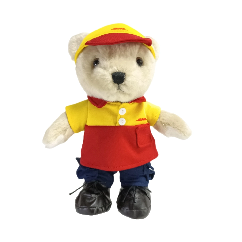 DHL Bear Courier Express Soft Teddy Tier stehend Custom Plüsch Spielzeug