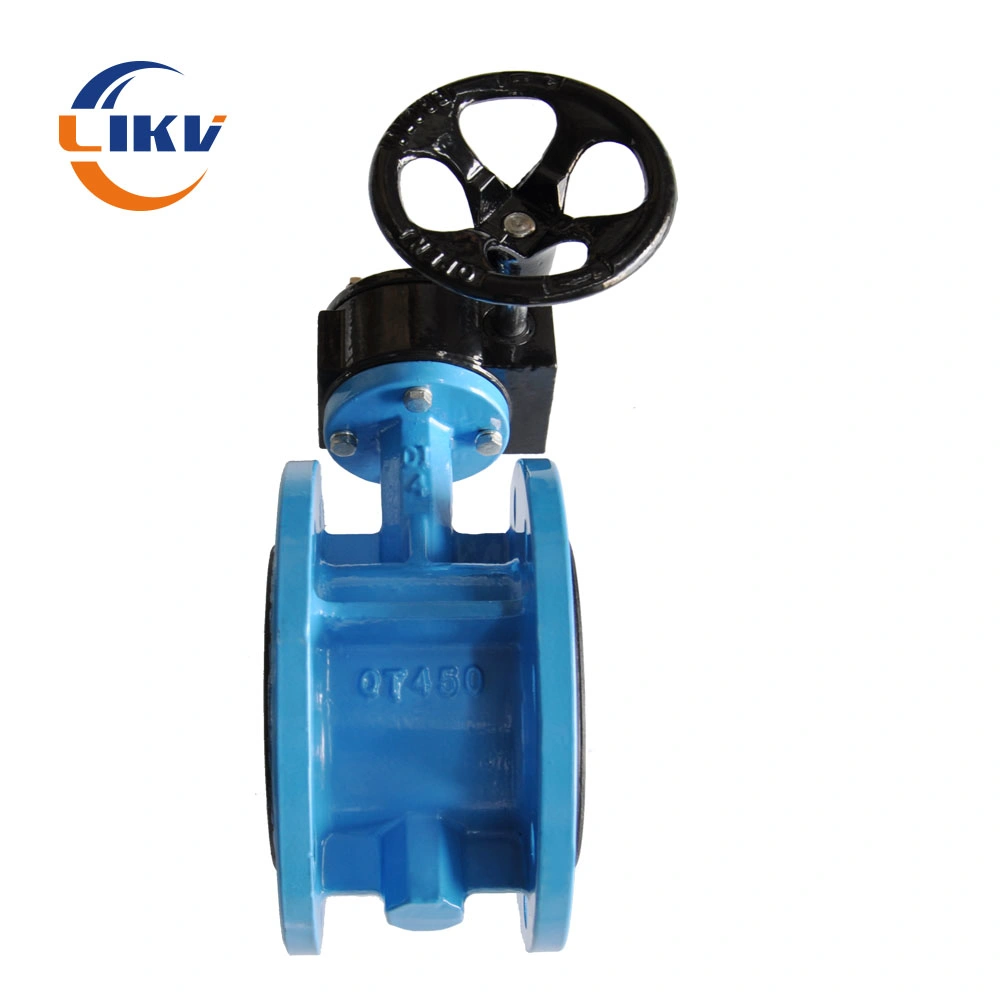 4 Inch Ductile Iron Rubber Seat Worm Gear Handwheel Flange Butterfly Valve