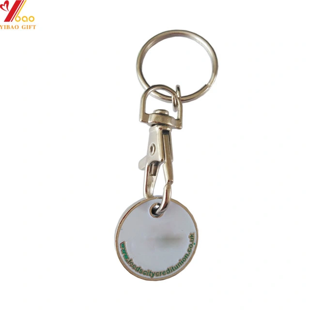 Wholesale/Supplier Zinc Alloy Enamel Custom Metal Trolley Coin Holder Shopping Cart Trolley Coin Key Chain Gold Finish Coin Holder Keychain (YB-K-223)