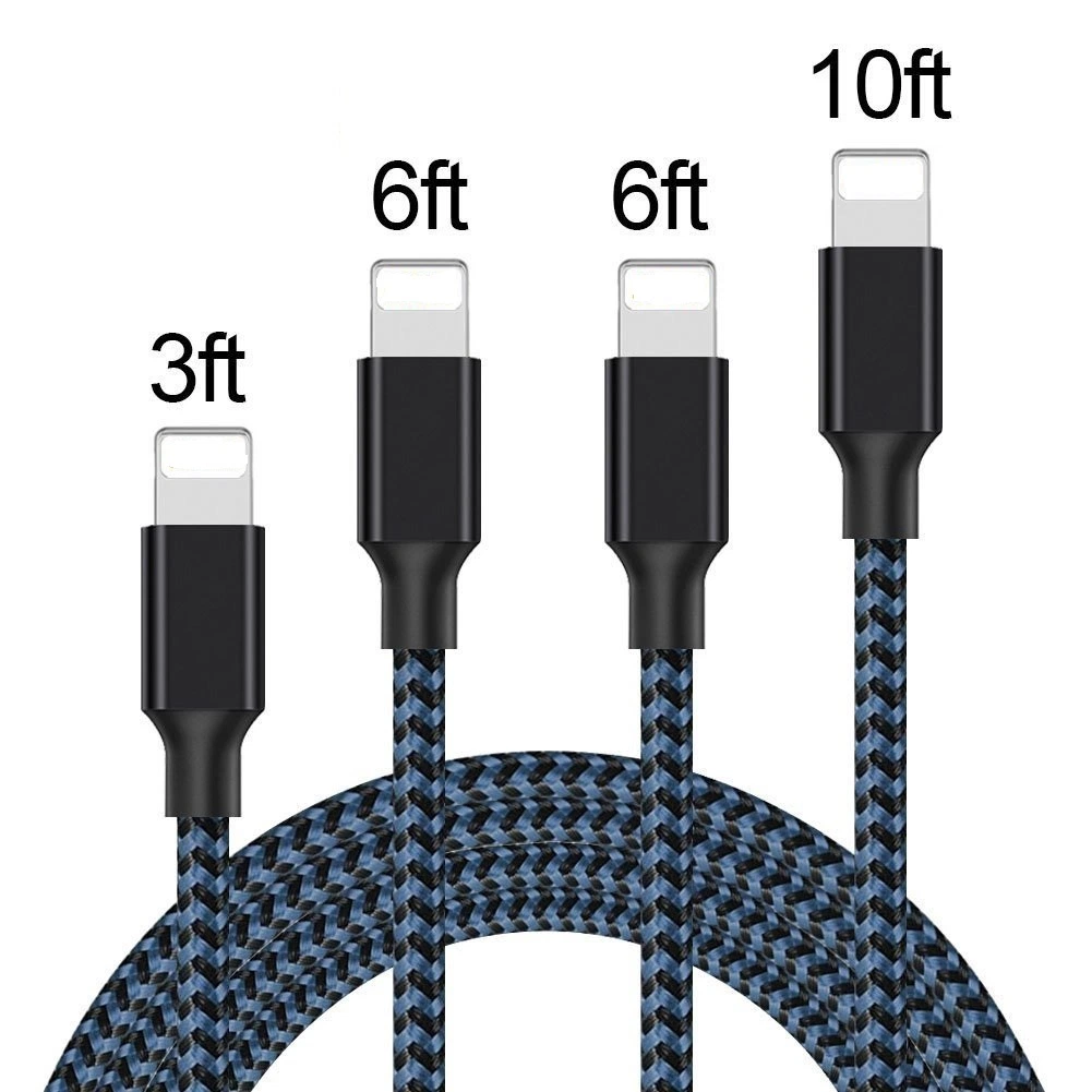 Cable USB duradero de carga rápida de nylon trenzado 2A para iPhone 11